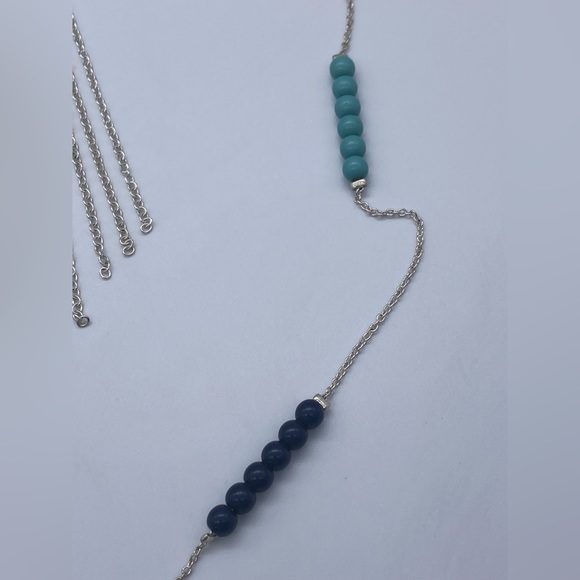 Icing Old Stock Blue Teal Boho Style Layered Necklace - Picture 7 of 10